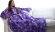 Плед с рукавами Sleepy Luxury, фиолетовый со звездами, с поясом, 150*200 см