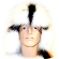Кожаный шлем АртМех, отделка и подкладка белая лиса, цвет белый
