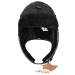 Кожаный шлем АртМех, подкладка и козырек овчина, цвет черный, 5058.1