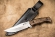 Нож Kizlyar Supreme Caspian AUS8 Satin+SW, деревянная рукоять, кожаный чехол