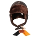 Кожаный шлем АртМех, подкладка и козырек овчина, цвет коричневый, 5058.4