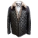 Куртка мужская АртМех, натуральная кожа,стеганая подклад-бобер, отделка нубук, ворот- бобер, черная, HJ001WM