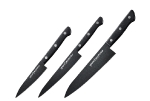 Набор из 3 ножей Samura Shadow с покрытием Black Fuso (11, 21, 85), AUS-8, ABS пластик, SH-0220/16