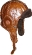 Кожаный лётный шлем АртМех, козырек овчина, цвет коричневый, АМ 5050.4