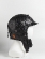 Кожаный шлем на флисе АртМех, козырек круглый, уши кнопка, цвет черный, АМ 2053.1КНОПКА