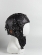 Кожаный шлем на флисе Артмех, уши кнопка, цвет черный, 2058.1