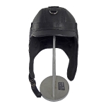 Кожаный шлем на флисе АртМех, круглый, пластик, цвет черный, АМ 2051.1ФЛИС