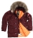 Куртка аляска Alpha Industries Slim Fit N-3B Parka, maroon-orange, натуральный мех