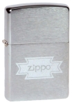 Зажигалка Zippo с покрытием Brushed Chrome, серебристая, 200 Zippo