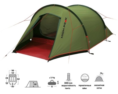 Трекинговая палатка High Peak Kite 3, 10189