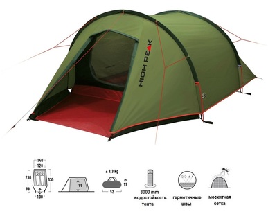 Трекинговая палатка High Peak Kite 2, 10188