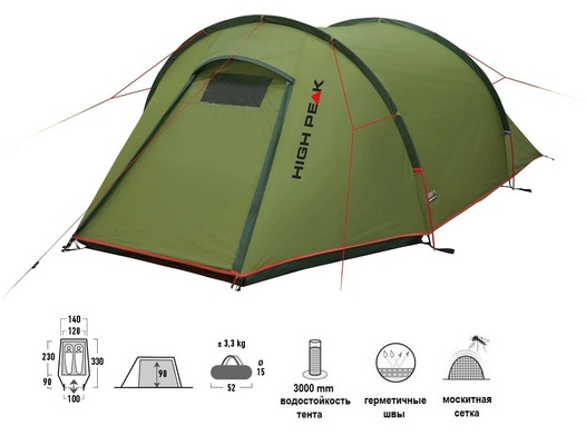 Трекинговая палатка High Peak Kite 2, 10188