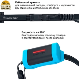 Фонарь налобный Led Lenser NEO9R, 1200 лм, черный, 502324