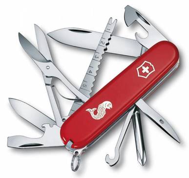 Складной нож Victorinox Fisherman + булавка, 1.4733.72, 91 мм, 19 функций, красный