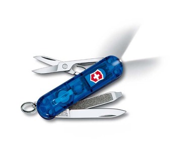 Складной нож Victorinox Swisslite Sapphire, 0.6228.T2, 58мм,7 функций, полупрозрачный синий