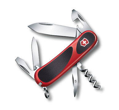 Нож складной Victorinox EvoGrip 10, 2.3803.C, 85 мм 13 функций, красно-чёрный
