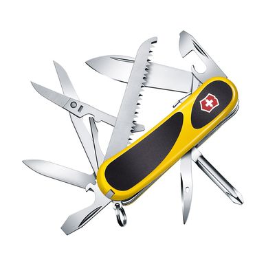 Нож складной Victorinox EvoGrip 18, 2.4913.C8, 85 мм 15 функций, жёлтый/чёрный