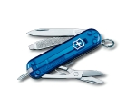 Нож-брелок Victorinox Signature, 0.6225.T2,  58 мм, 7 функций, полупрозрачный синий