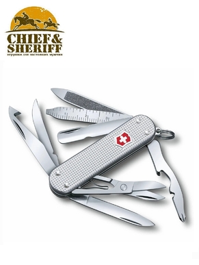 Нож складной Victorinox Mini Champ Alox, 0.6381.26, 58 мм, 14 функций, алюминиевая рукоять