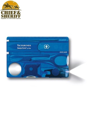 Швейцарская карта Victorinox SwissCard Lite, 0.7322.T2, 13 функций, полупрозрачный синий