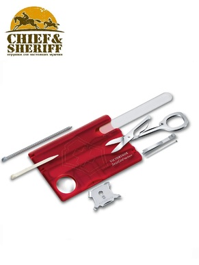 Швейцарская карта Victorinox SwissCard Nailcare, 0.7240.T, 12 функций, красный полупрозрачный