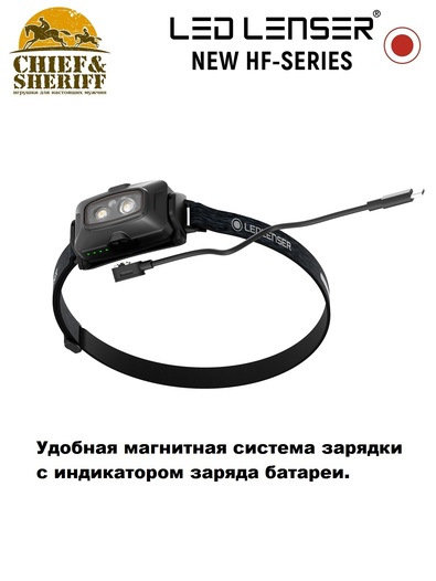 Фонарь налобный Led Lenser HF4R Signature, 600 лм, черный, 502795