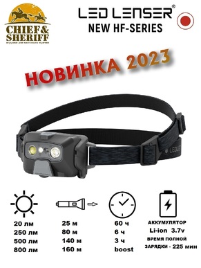 Фонарь налобный Led Lenser HF6R Core, 800 лм, черный, 502796