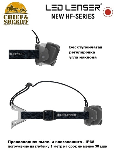 Фонарь налобный Led Lenser HF8R Core, 1600 лм, черный, 502801