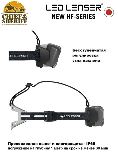 Фонарь налобный Led Lenser HF8R Signature, 2000 лм, черный, 502803