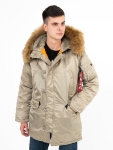 Куртка аляска Alpha Industries slim Fit N-3B Parka, dark khaki-orange