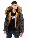 Куртка аляска Alpha Industries Slim Fit N-3B Parka, grey-orange