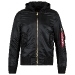 Куртка бомбер Alpha Industries MA-1 Natus Flight Jacket, black/new silver, MJM47506B/NS