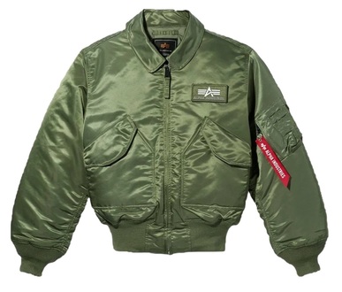 Куртка бомбер Alpha Industries CWU-45P Flight Jacket, зеленая, sage