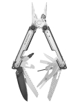 Мультитул Leatherman Arc,100.8 мм, 20 функций, Black DLC & Stainless Steel, нейлоновый чехол, 833076