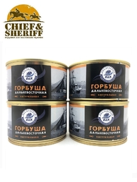 Горбуша дальневосточная натуральная, БОСКО-МОРЕПРОДУКТ, 4 X 240 гр