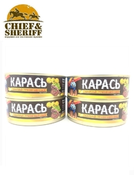 Карась обжаренный с гречневой кашей в масле, Соцпуть, 4 X 240 гр.