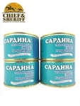 Сардина натуральная, изготовлена в море, Плавзавод Царь, 4 X 245 гр