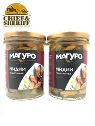 Мидии подкопченные в масле, МАГУРО, 2 X 200 гр.