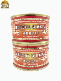 Печень и икра минтая натуральная из свежего сырья, Северпродукт, 2 X 220 гр