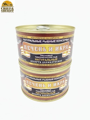 Печень и икра тресковых рыб из свежего сырья, Северпродукт, 2 X 210 гр