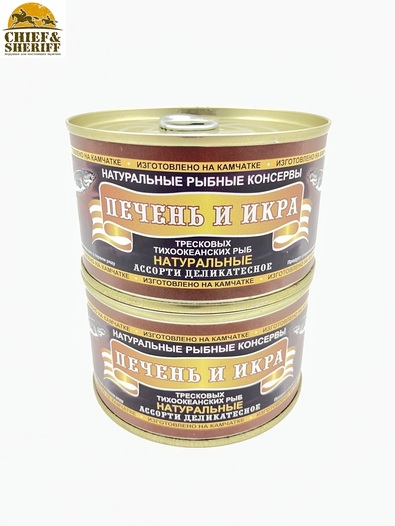 Печень и икра тресковых рыб из свежего сырья, Северпродукт, 2 X 210 гр