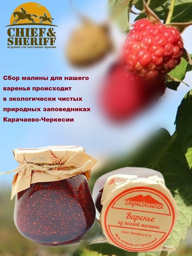 Варенье из лесной малины, Дары Домбая, 2 X 330 гр