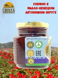 Брусника перетертая с сахаром, Ныда-Ресурс, 1 X 300 гр