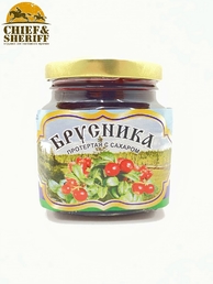 Брусника перетертая с сахаром, Ныда-Ресурс, 1 X 300 гр