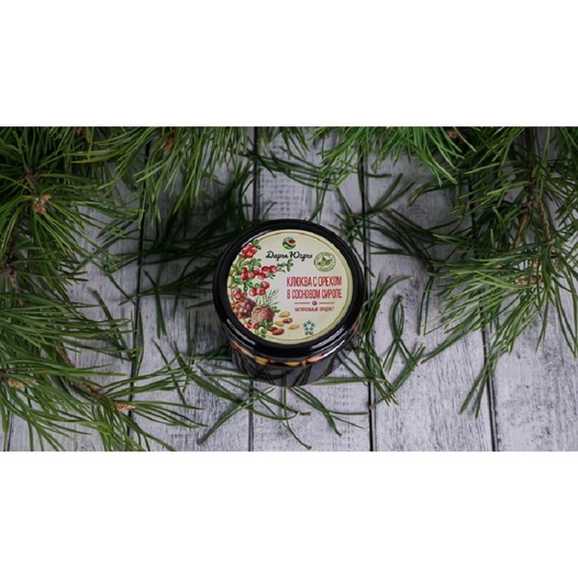 Варенье клюква с кедровым орехом в сосновом сиропе, Дары Югры, 2 X 250 гр