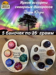 Конфитюр "Палитра вкусов" (клюква, облепиха, голубика, брусника, сосновый), Дары Югры, 5 X 25 гр
