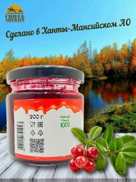 Брусника перетертая с сахаром, Дары Югры, 2 X 200