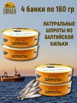Шпроты из балтийской кильки в масле, Рыбное меню, 4 X 160 гр