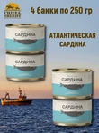 Сардина атлантическая с добавлением масла, Рыбное меню, 4 X 250 гр
