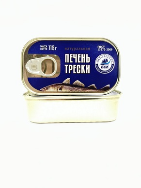 Печень трески натуральная из мороженного сырья, БОСКО-МОРЕПРОДУКТ, 2 X 115 гр